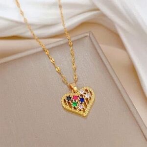 Elegant Gold Heart Pendant Necklace